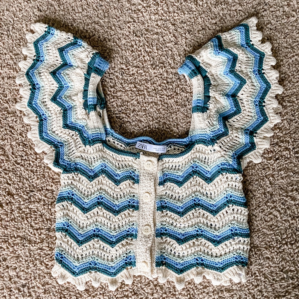 NWOT - ZARA - Crochet Knit Top